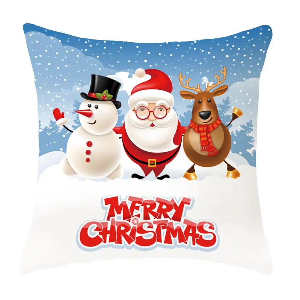 

Christmas Pillow Covers 1818 Inch Farmhouse Santa Claus Pillow Covers Holiday Rustic Linen Pillow Case For Sofa Couch Christma