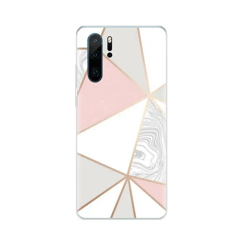 Геометрический рисунок для фото розовый чехол мягкий телефона huawei P8 P9 P10 P20 P30 Pro Lite