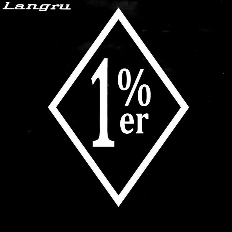 Langru 10 см * 14 1% er One Percenter Biker Bad Boy Автомобильная Наклейка Автомобильные наклейки
