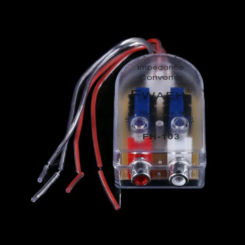 Автомобильный стерео радиоконвертер 12 В RCA динамик с высоким и низким усилением