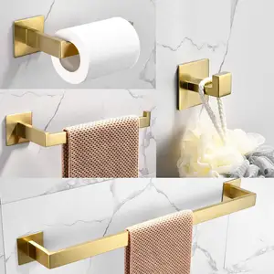 Набор аксессуаров для ванной комнаты из нержавеющей стали, 4 шт., вешалка для полотенец, держатель рулон бумаги для ванной