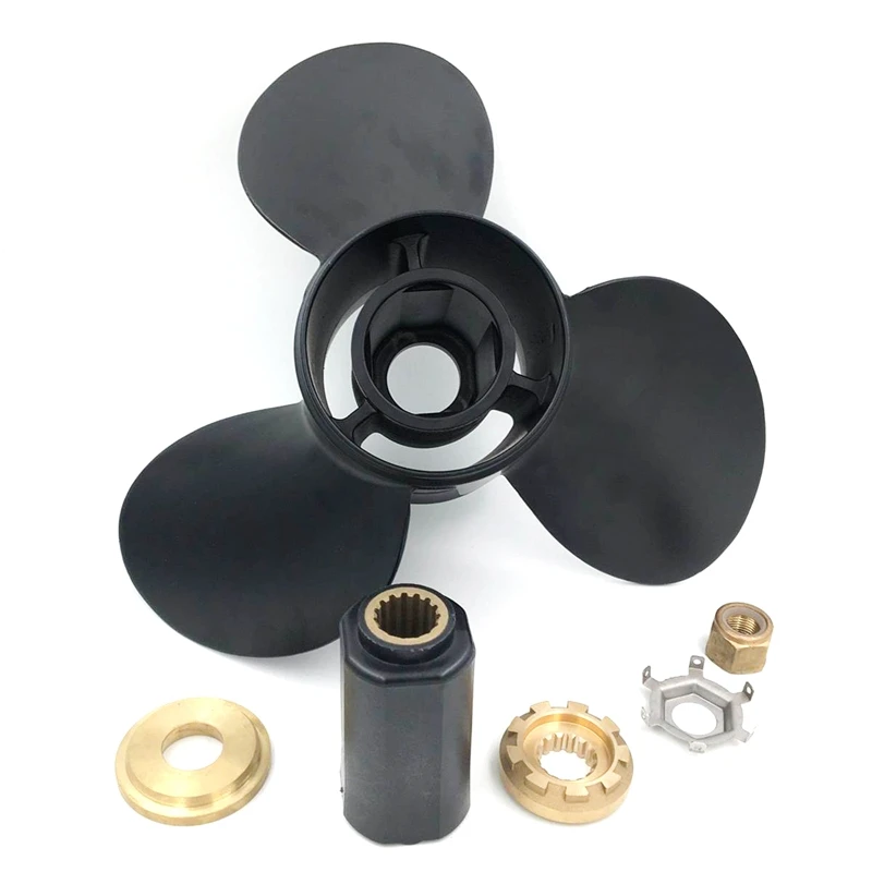 Черный подвесной моторчик с пропеллером из алюминиевого сплава 13X19 для Mercury 40-140HP