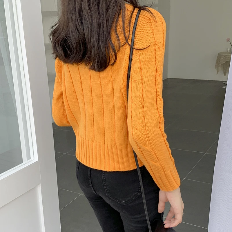 Women Sweaters Knitted Tops 2019 New Winter Casual Female Knitwear Candy Color Fashion O-Neck Woman Short Pullovers | Женская одежда