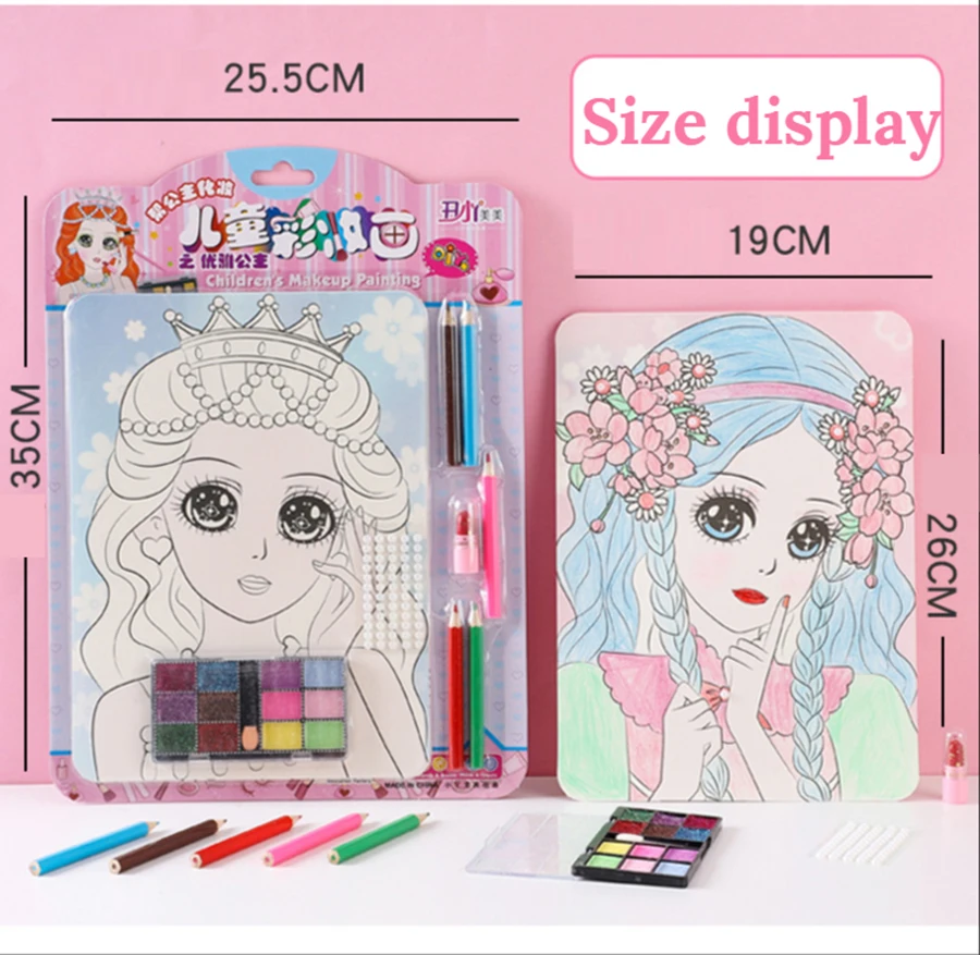 

Creative Coloring Toys Fill Color Makeup Painting Makeup Toy DIY Handmade Graffiti Painted Watercolor Set For Girls Gifts