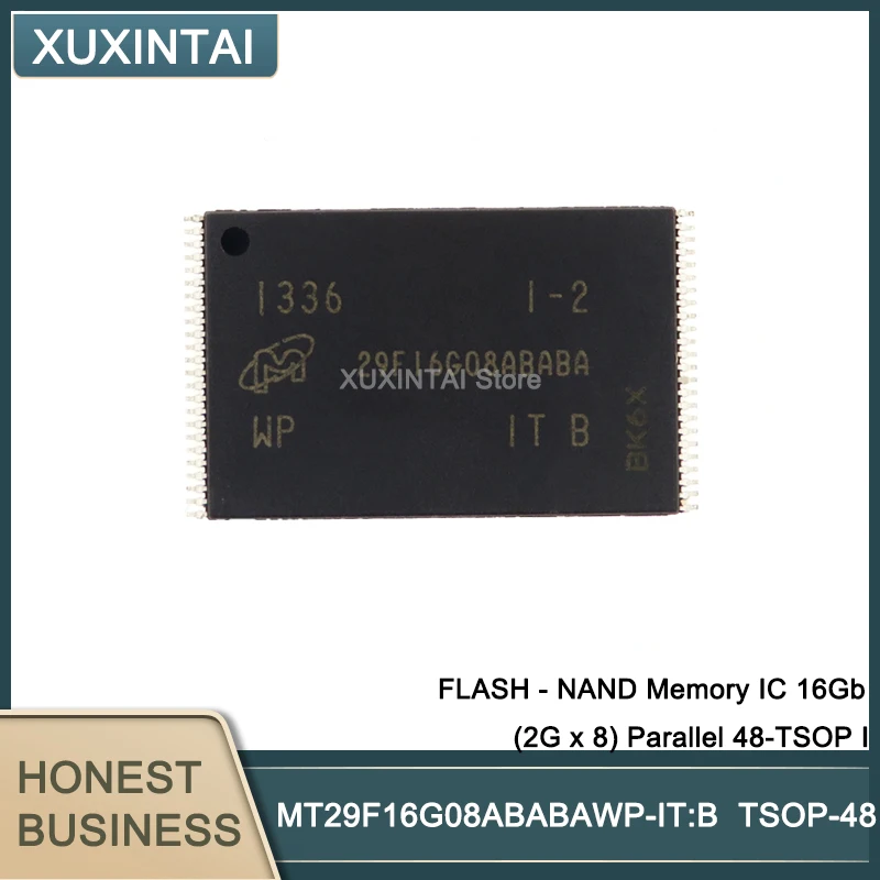 

2Pcs/Lot MT29F16G08ABABAWP-IT:B MT29F16G08ABABAWP FLASH - NAND Memory IC 16Gb (2G x 8) Parallel 48-TSOP I