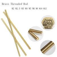 1pc brass thread rod m2 m2 5 m3 m4 m5 m6 m8 m10 m12250mm brass metric bolt full thread shaft rod bar stud