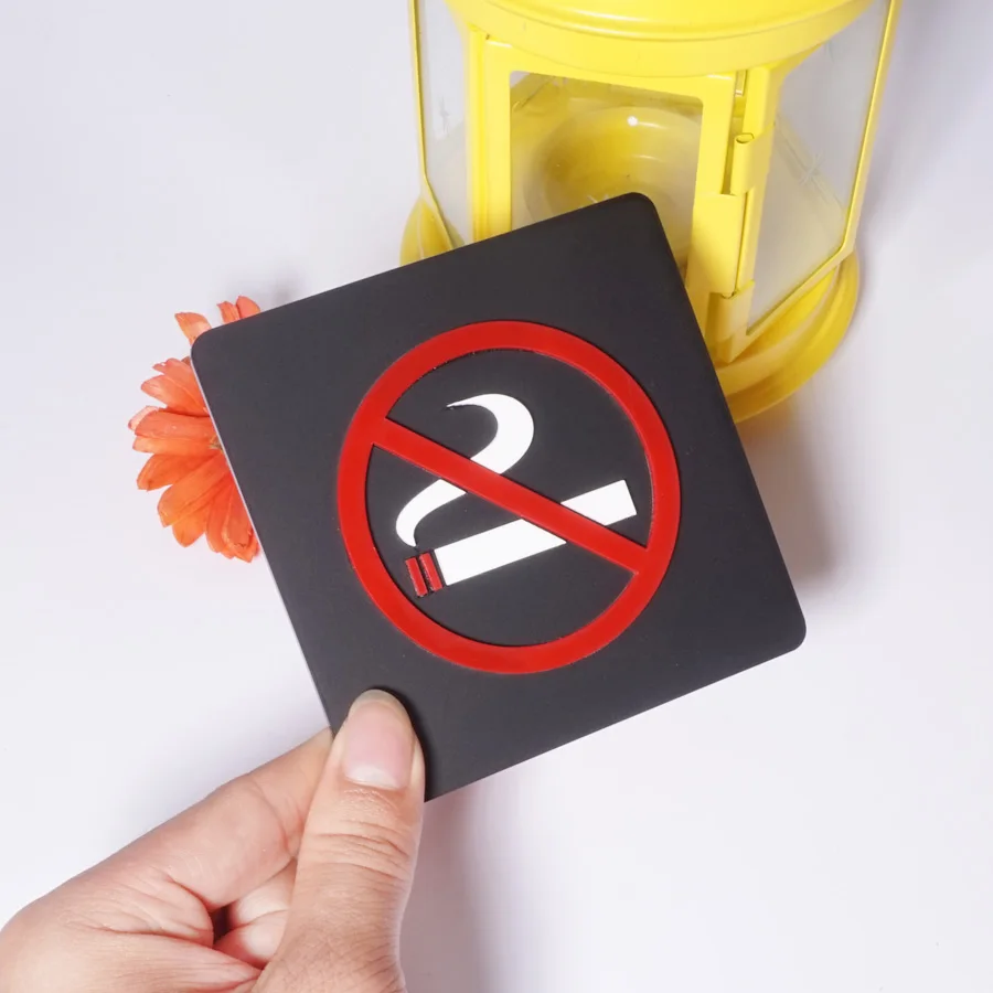 

Public Area 3D Acrylic Mirror Wall Sticker Black Ban Logo WIFI Sign No Smoke No Photo Signage No Photo Indicator Home Decor