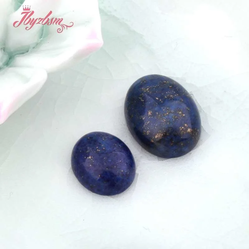 Овальные Кабошоны с синим Lapis Lazuli непросверленные шарики из натурального камня