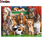 Рождественский подарок 5D алмазная живопись сделай сам вышивка крестиком собака семья полная Алмазная мозаика полная квадратнаякруглая Алмазная вышивка животное