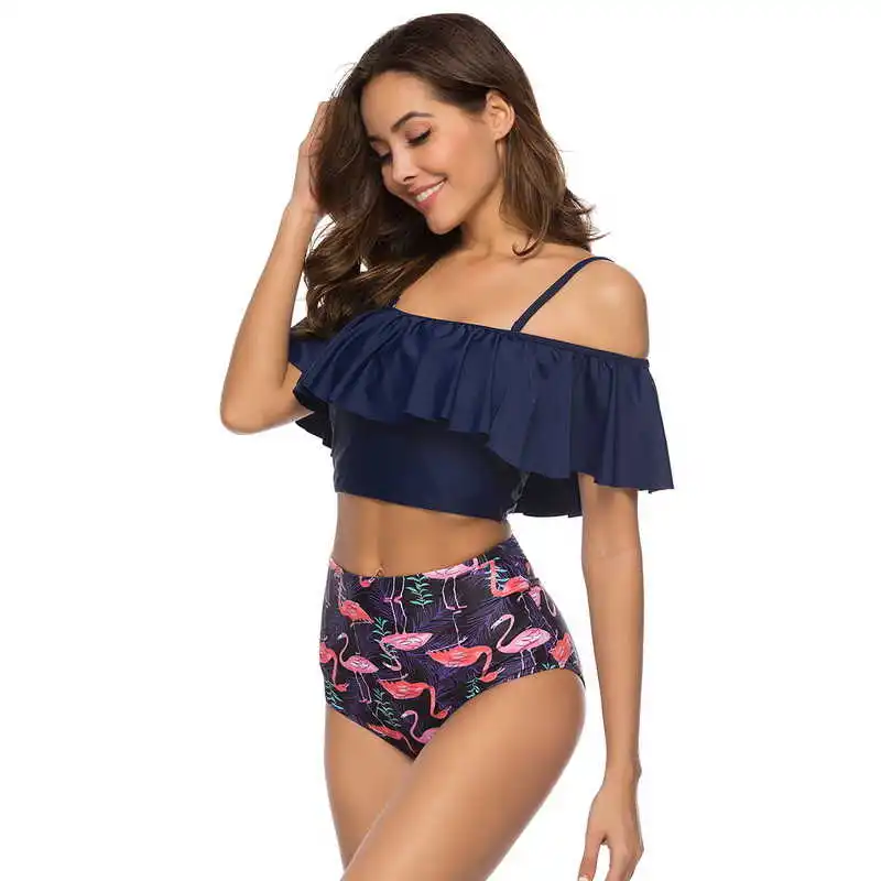 

Women's high waisted swimsuit, beach swimsuit, ruffled bikini, new in 2021