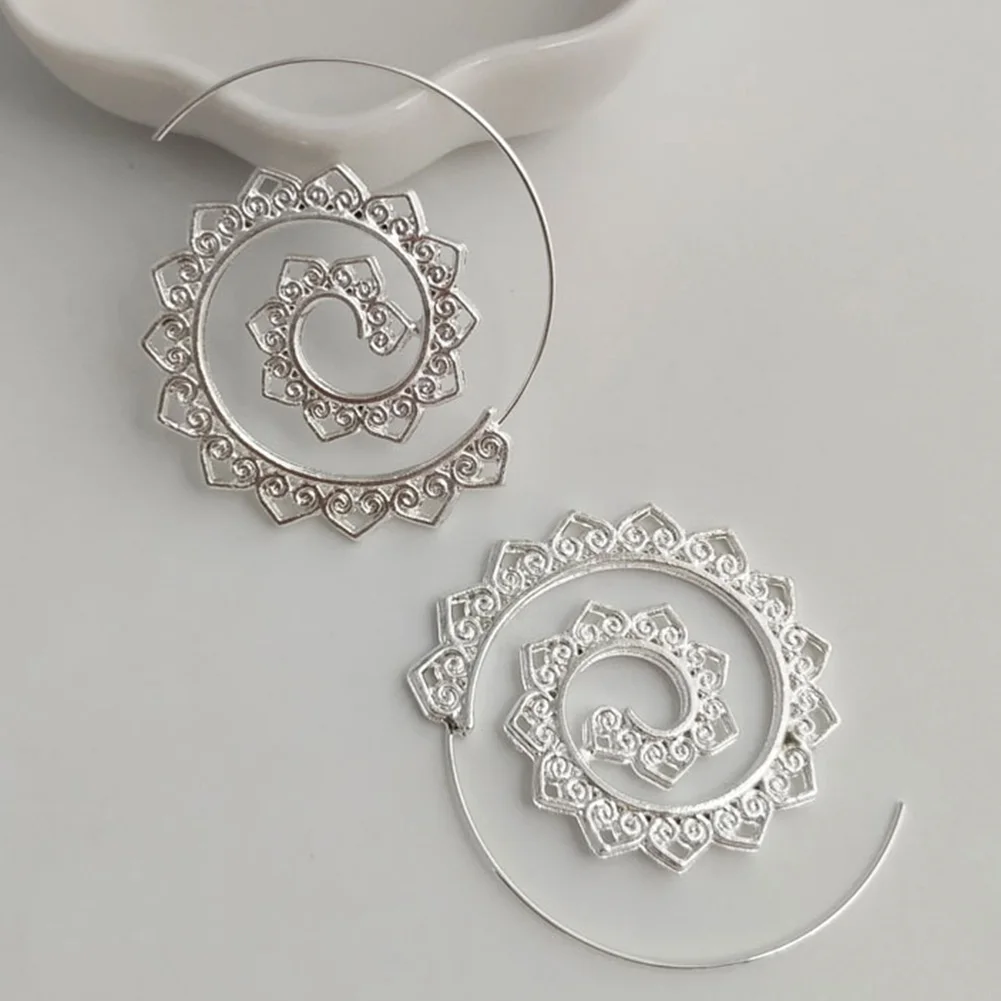 2019 11.11 HOT Earrings Fashion Women Spiral Round Circle Gear Heart Piercing Jewelry Gift Woman's accesories | Украшения и