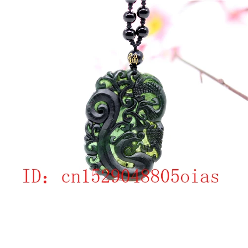 Натуральный черный зеленый нефрит обсидиан Феникс кулон бусы Изящные Ювелирные