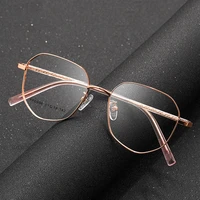 full rim metal frame glasses for man and woman with acetate temple legs new arrival retro style polygon myopia eyewears