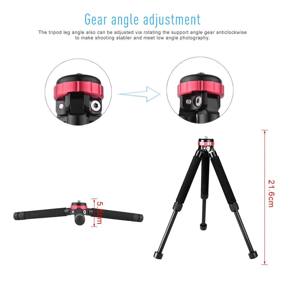 Manbily MT 02 Портативный Алюминий сплав Настольный штатив для цифровой зеркальной