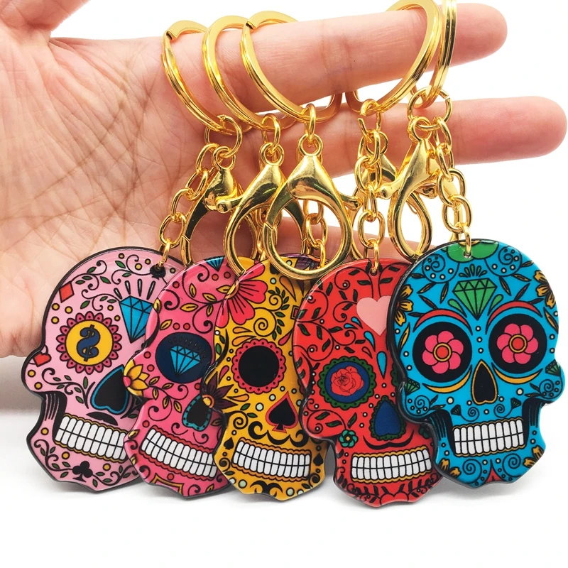 Сахарный брелок с черепом Calavera мексиканская очаровательная лыжная цепочка для