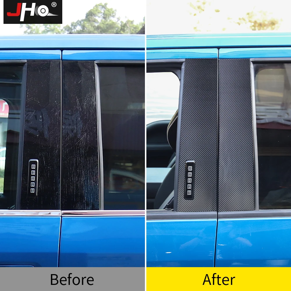 Наклейки JHO на стойки переднего и заднего стекла из углеродного зерна B для Ford F150