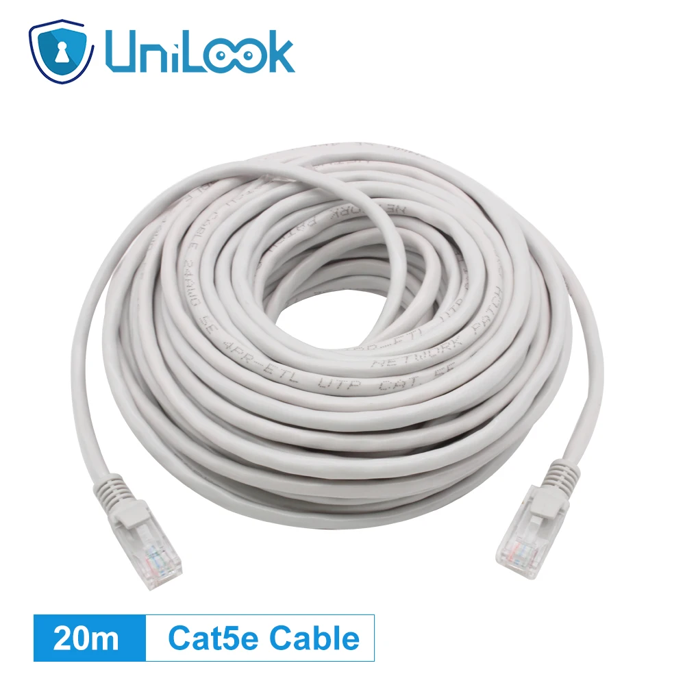 

UniLook Ethernet Cable RJ45 20M Network Cable For Surveillance Security NVR kIts--Special Link For CCTV POE IP Cameras