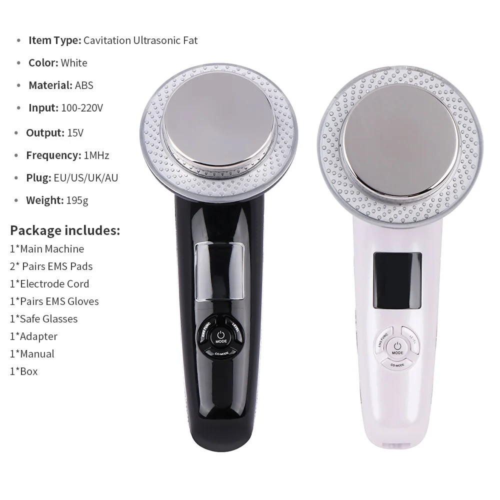 Goedkoop 6 In 1 Echografie Cavitatie Lichaam Afslanken Stimulator Gewichtsverlies Anti-Cellulite Fat Burner Galvanische Infrarood Ems Therapie Machine