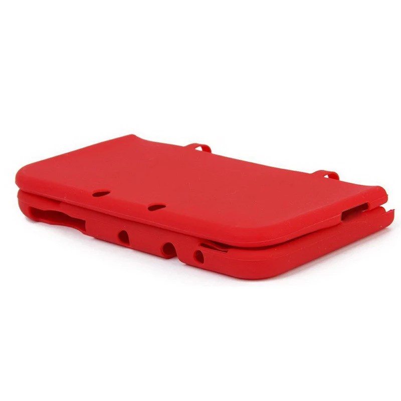 red silicone case Защитная жесткая дорожная переносная крышка мешок сумка с сенсорной пленкой защитный силиконовый чехол для nintendo new 3DS LL XL new 3dsll 3dsxl - Цвет: red silicone case