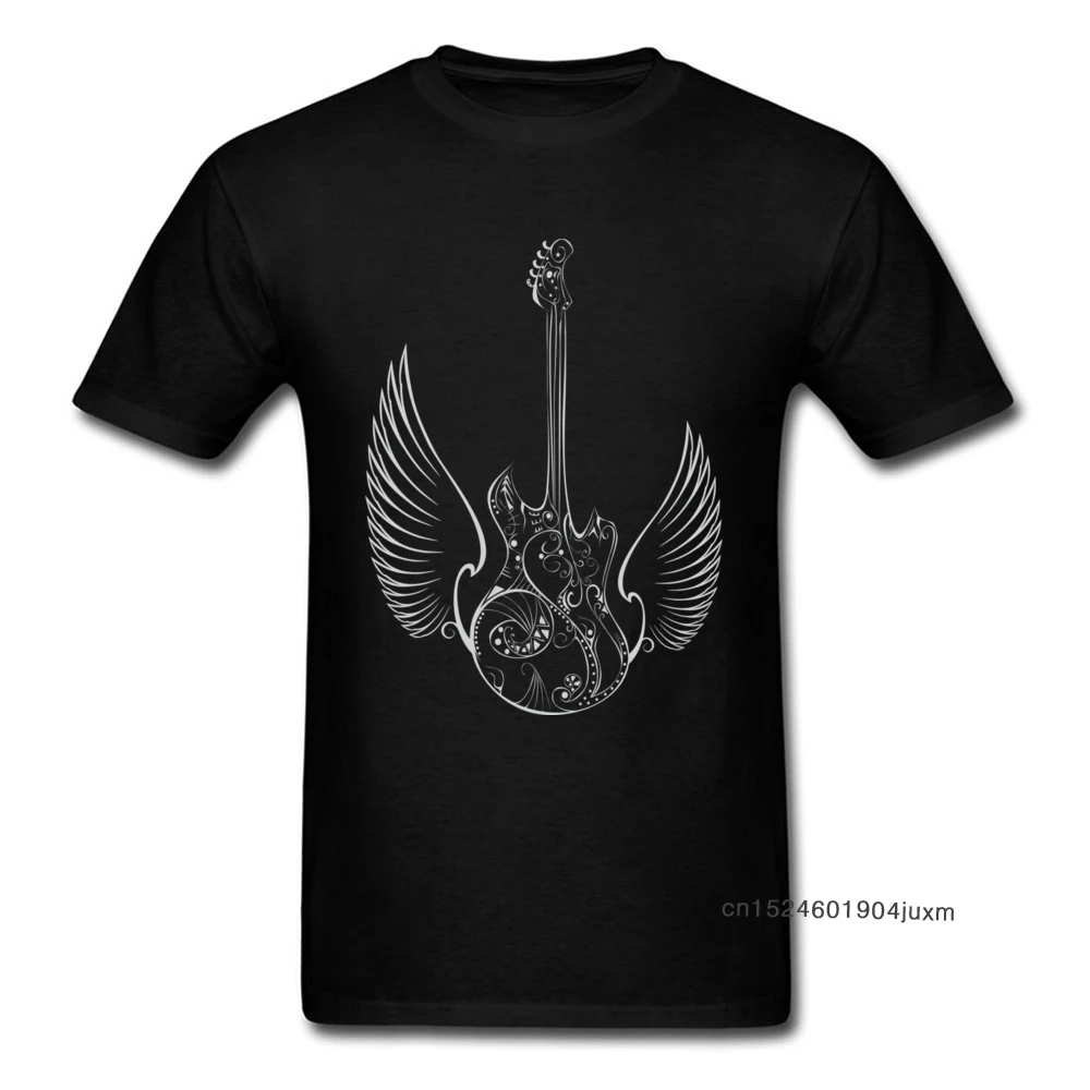 Футболка в стиле панк Мужская Классическая футболка с надписью Love Music Guitar Wings 100%