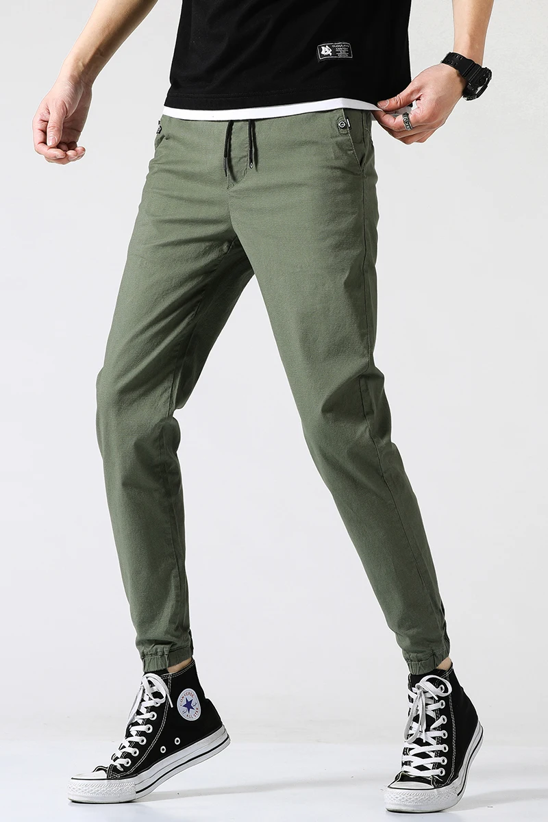 

Men's all-cotton tricolor nine-point stretch casual casual pants