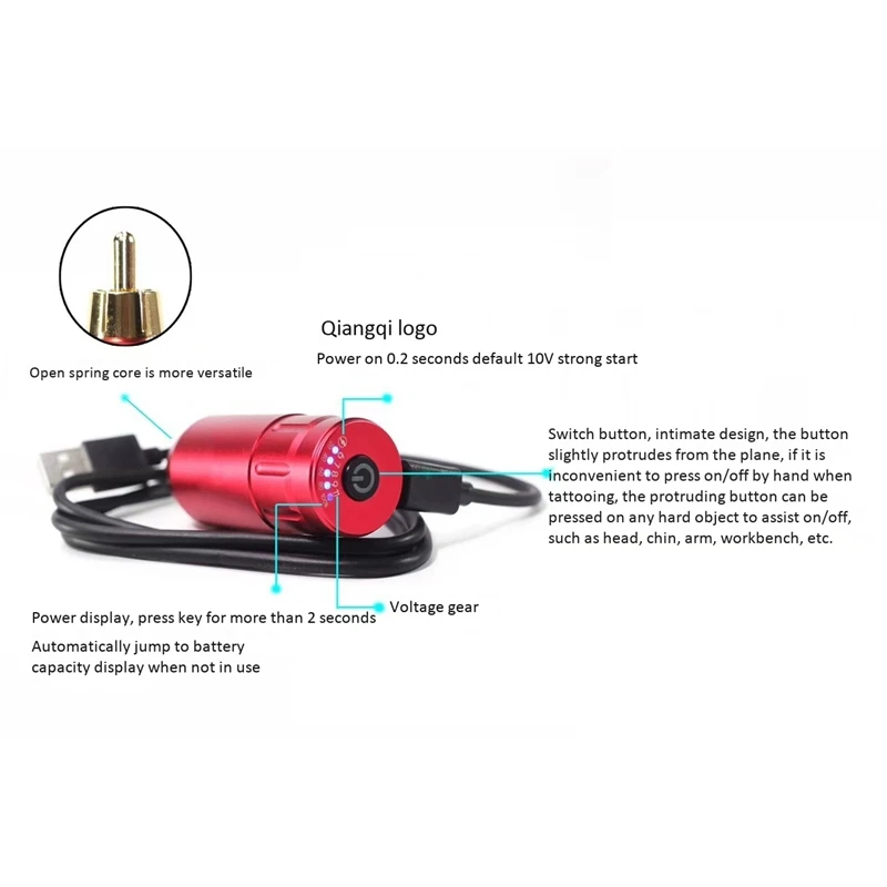 

Tattoo Mini Wireless Power for Tattoo Rotary Machine Pen RCA Connection Tattoo Power Supply