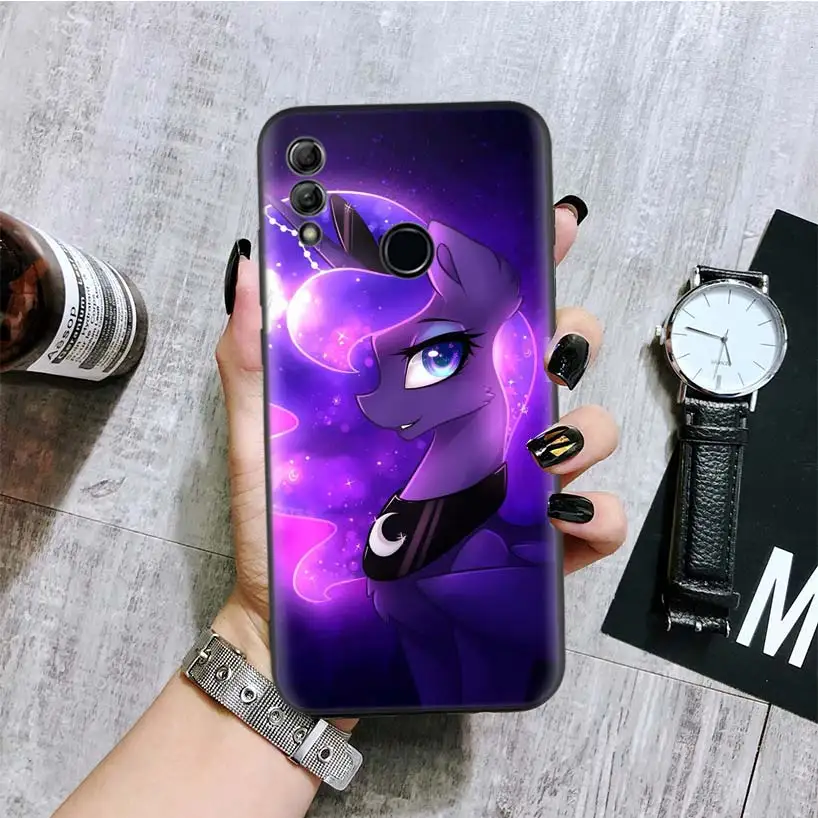 Волшебная с рисунком из мультфильма «Мой Маленький Пони» черная крышка чехол для телефона для huawei Y9 Y5 Y6 Y7 Honor 10 9 Lite 9X8X8 S 8A фотоаппаратов моментальной печати 7S 7A 10i 20i V20 Coque Капа