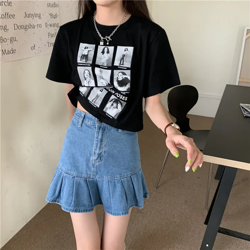 

Houthion Women's T-shirt Print Top Plus Size Tops Lady T-Shirts New Fashion Casual Cotton Tees O-neck Short Sleeve T Sshirt