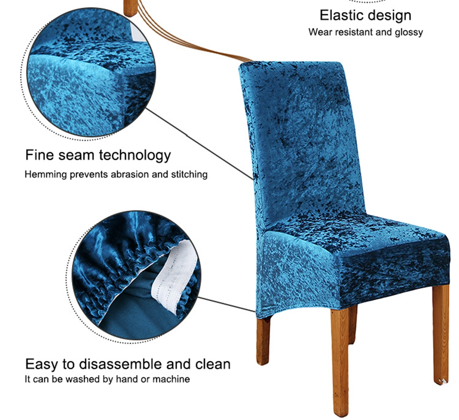 Бархатный плюшевый чехол на стул съемные растягивающиеся Чехлы сиденье для