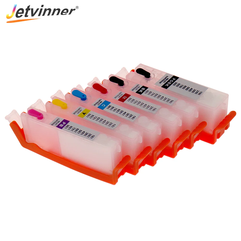 Jetvinner 6-цветный PGI 480 CLI 481 XXL многоразовый картридж для принтера Canon PIXMA TS8140 TS9140 |