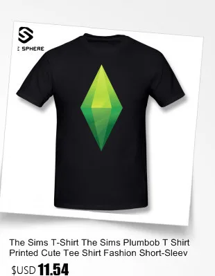 The Sims/футболка The Sims Plumbob, футболка, Милая футболка с принтом, модная футболка с коротким рукавом, большой размер, 100 хлопок, Мужская футболка
