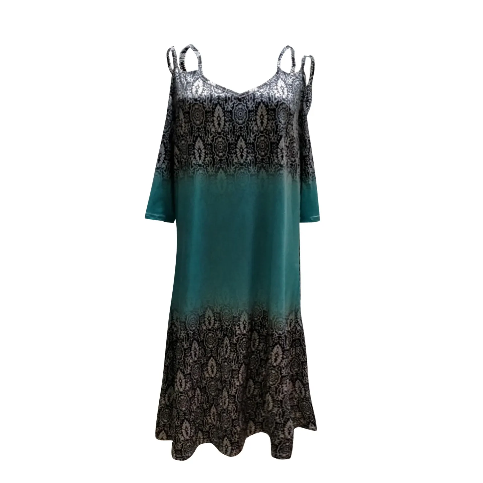 

Women Sexy V-Neck Off Shoulder Dress 2021 Summer Fashion Ethnic Style Print Suspender Raglan Sleeve Beach Dress Party Mini Skirt