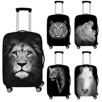 black white animals luggage cover lions tigers horses pattern 18 32 inch suitcase covers high elastic travel trolley case cover