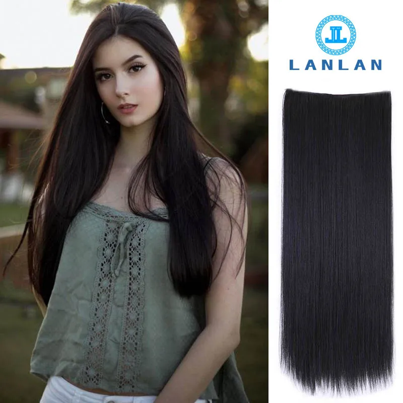 Женский парик LANLAN невидимый бесшовный из длинных прямых волос сменный аксессуар
