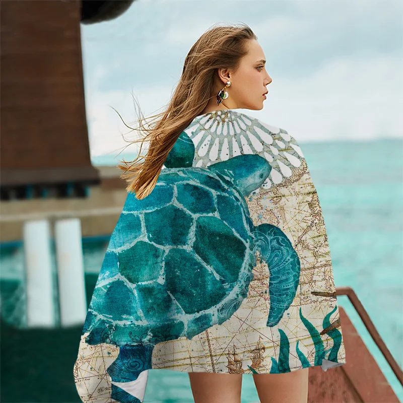 Портативное быстросохнущее пляжное полотенце с рисунком животных |