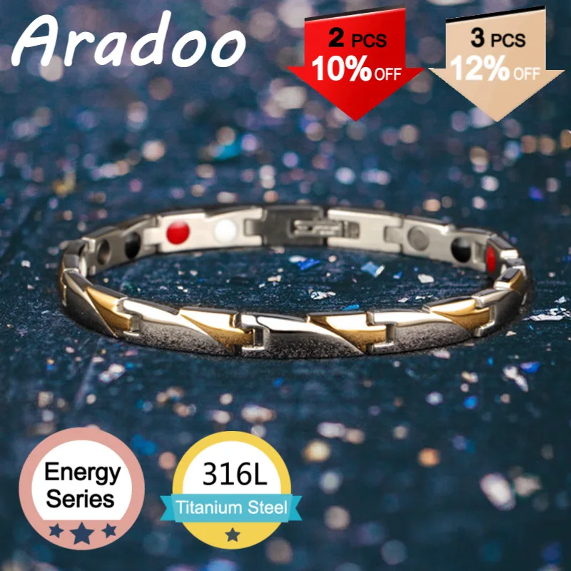 

Браслет с застежкой ARADOO, магнитный браслет из нержавеющей стали, женский модный подарок для браслета, металлический браслет, праздничный по...