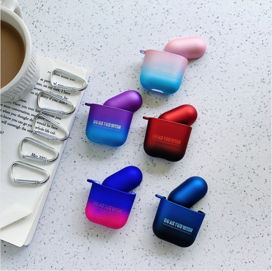 Новинка Apple AirPods 2 Наушники pc чехол для наушников AirPod 1 Модный с градиентом пары