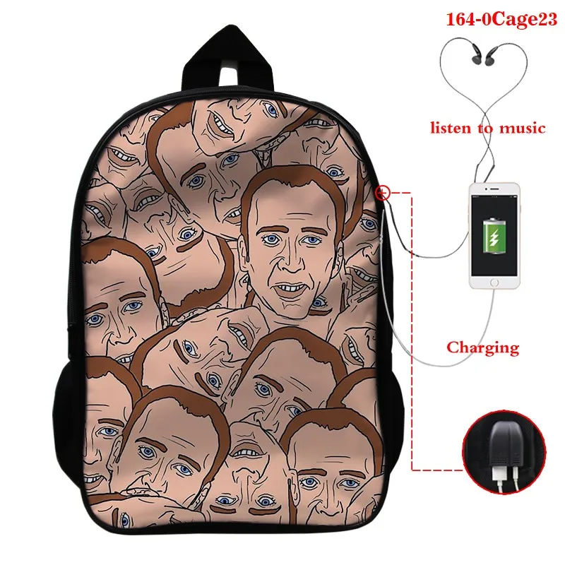 

Николя клетка 3D печати USB рюкзак для детей школьного возраста, школьные ранцы Николя клетка уход за кожей лица сумки на плечо, сумки для ноут...