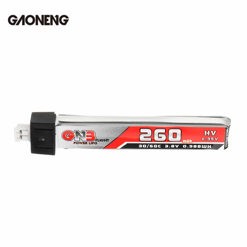 3/5/10 ПК GAONENG 3,8 V 260 мА/ч, 30C/60C 1s Lipo Батарея для лезвие нано QX CPX миниатюрных отверток Радиоуправляемый гоночный кино Whoop BetaFPV Drone