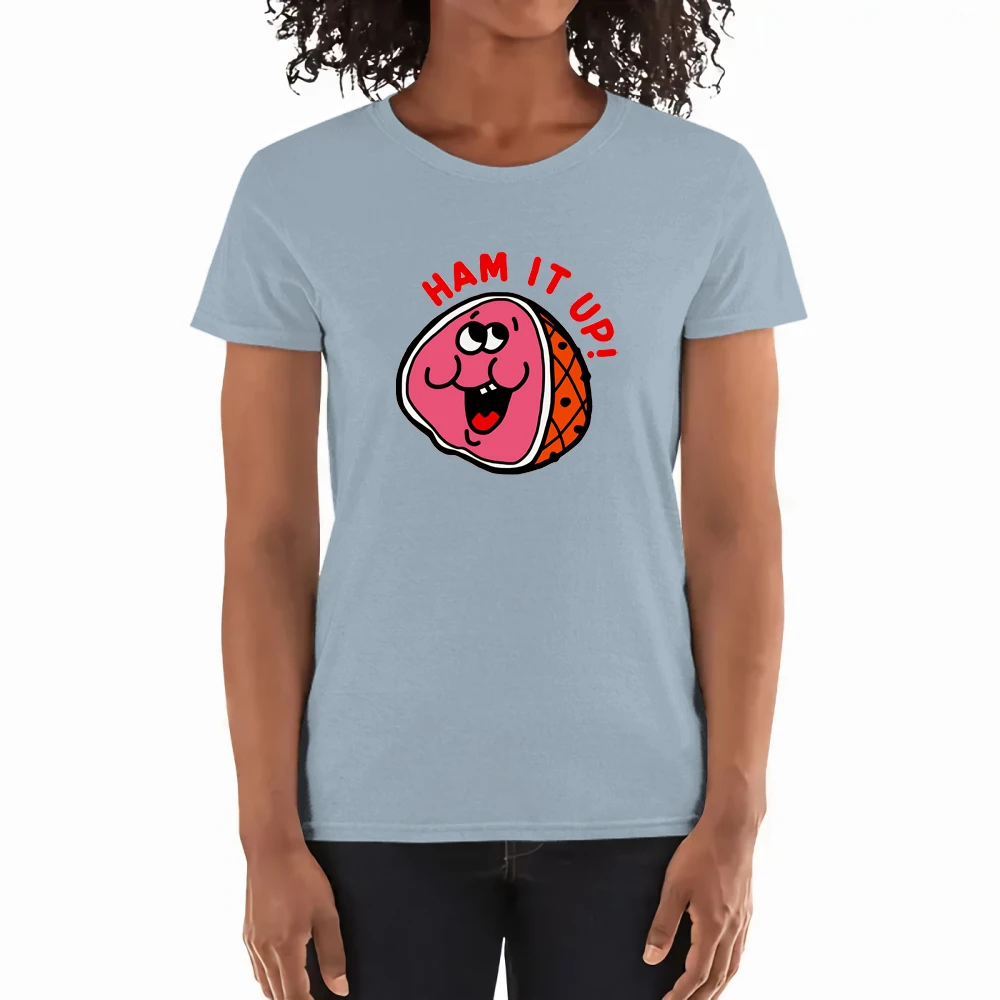 

Ham Printing Woman Tshirts Spring Summer High Quality T Shirts Fashion Comfortable T-shirt Soft Breathable T Shirts Woman
