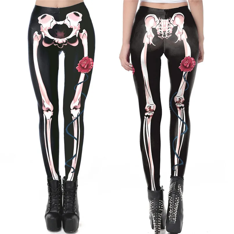 Женские леггинсы с принтом призрака черепа тыквы ладони J6|Легинсы| |