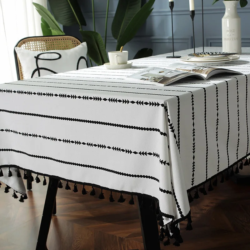 Скатерть в богемном стиле для домашнего фермерского хозяйства с черной