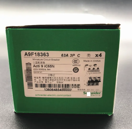 

Автоматический выключатель IC65N 3P C63A, номер детали A9F18363