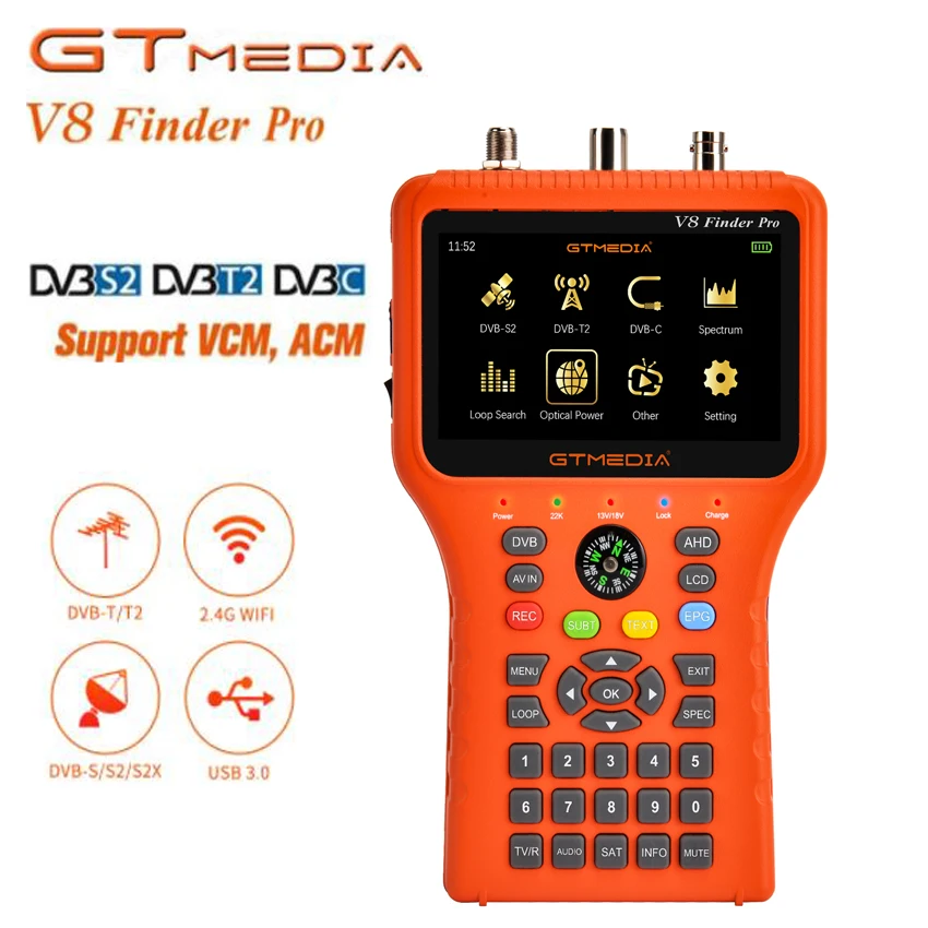 GTMEDIA V8 Finder2 метровый искатель спутникового сигнала DVB-S2X/S2/S H.265 vs Φ Finder PRO WS6933 WS6980 |