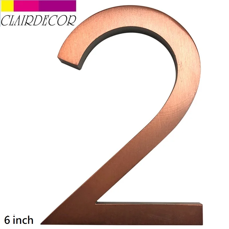 

Big Floating House Number Aged Bronze 15cm Modern Building Signage Outdoor Huisnummer Numeros Casa Door Numbers Address Plate