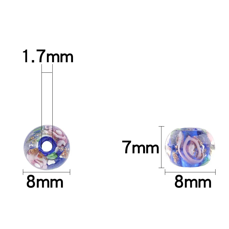 10 шт. разноцветные стеклянные бусины в форме цветка |