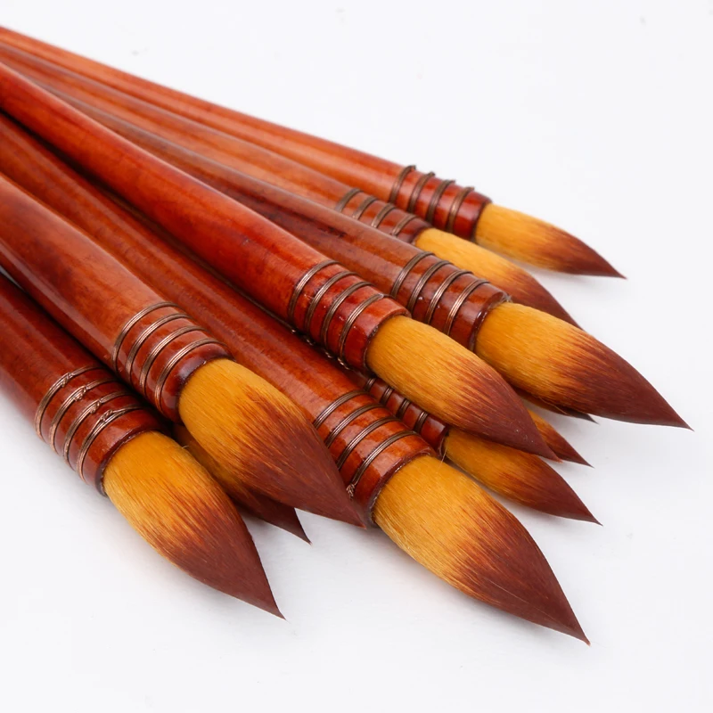 Watercolor Brush Set - Acrylic Brush 40RT Yellow Round Head Soft Fur for Painting image 3