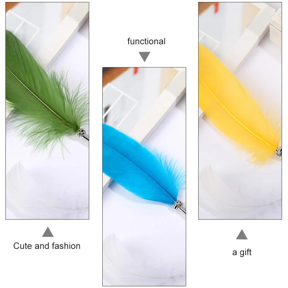 

2pcsFeather Pen Wedding Signing Pen Creative Ballpoint Pen Delicate Writing Pen