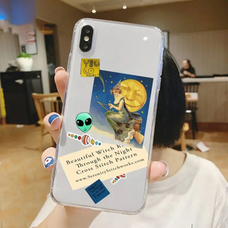 

painting Memo retro art aesthetics ins Phone Case Transparent soft For iphone 5s 5c se 6 6s 7 8 11 12 plus mini x xs xr pro max