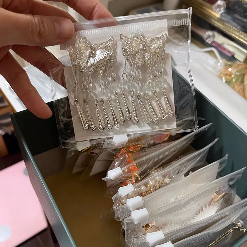 

Прозрачные пакеты из ПВХ на молнии, Квадратные прозрачные мешочки на молнии для ювелирных изделий, антиокислительный органайзер для хранен...